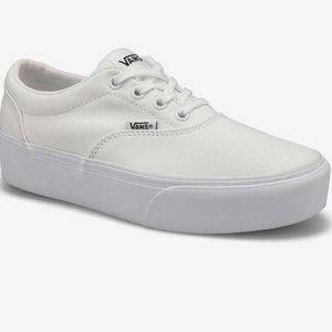 White Authentic Platform VANS